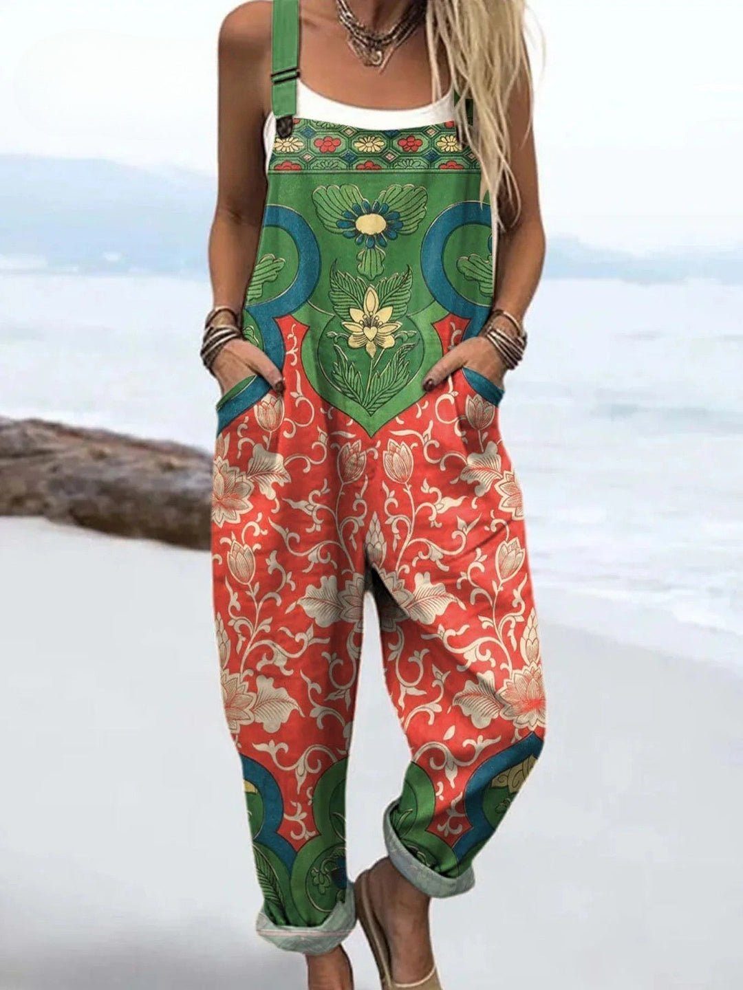 Sanne™ | Boho Overalls med Haveblomster