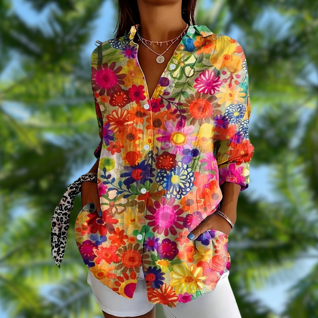 Varessa™ – trykknap bluse