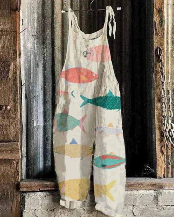 Marini™ | Jumpsuit inspireret af japansk kunst med sardiner