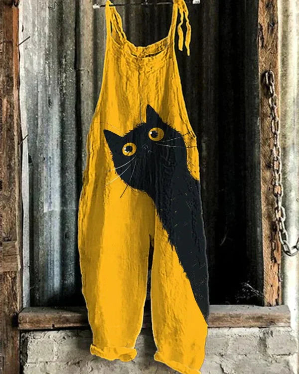 Marini™ | Jumpsuit med Mønster af Glade Katte