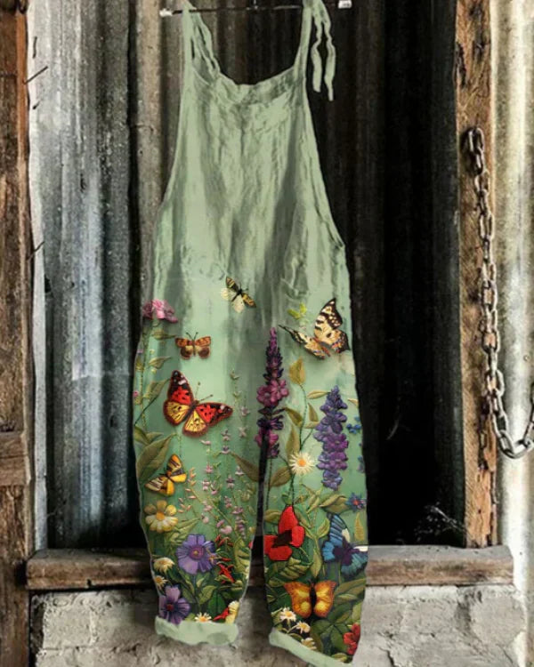 Marini™ | Kvindernes Jumpsuit med Blomster- og Sommerfuglebroderi