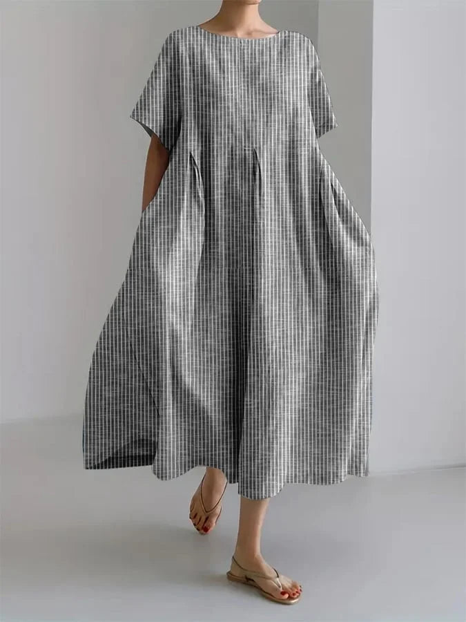 BIANCA | Lang Casual Kjole med Komfortabel Skæring og Retro Stil til Hverdag