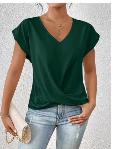 Celest™ - Koselig V-hals Casual T-shirt