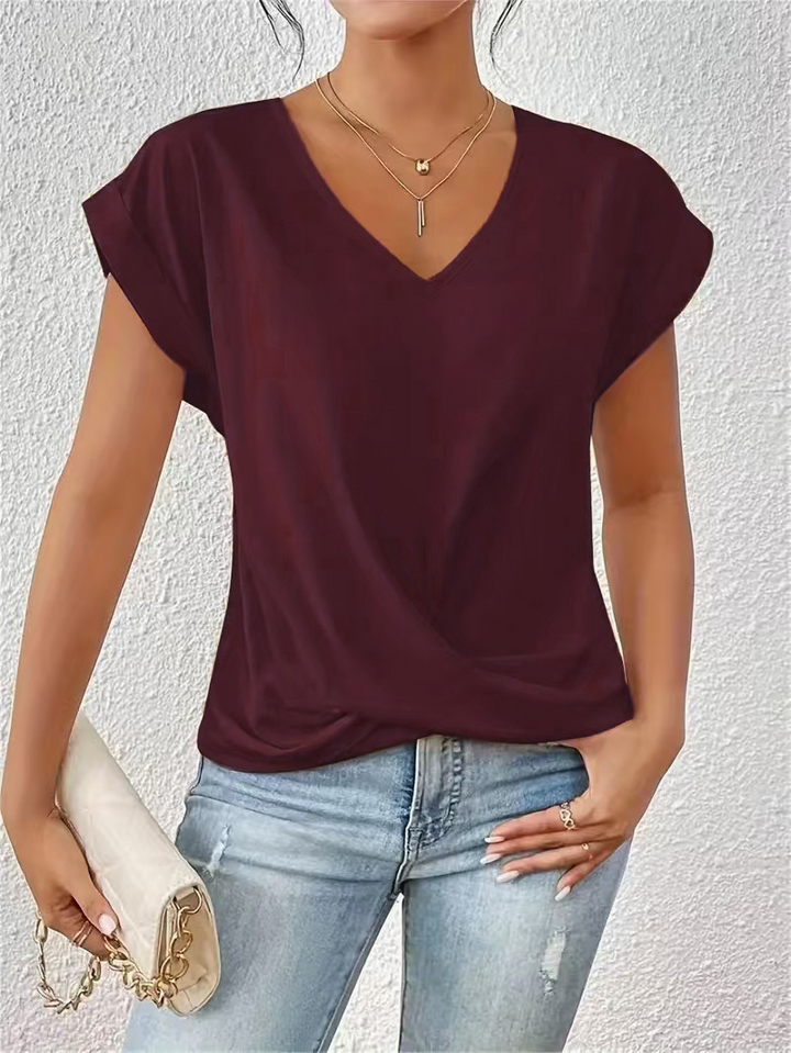 Celest™ - Koselig V-hals Casual T-shirt