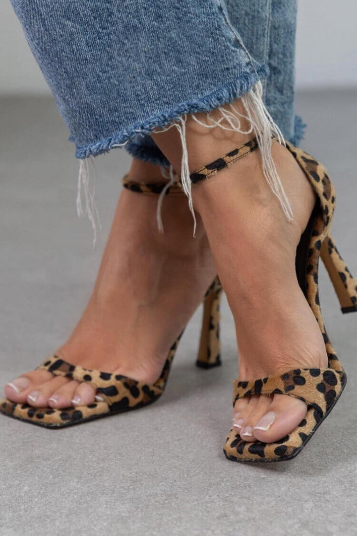 Giulia™ - Højhælede sandaler med dyreprint
