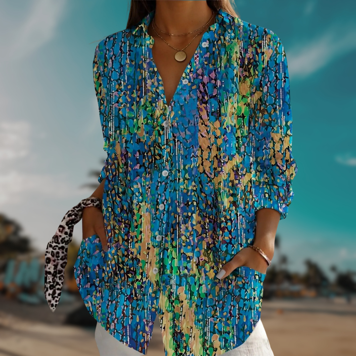 Thalina™ – blomsteret langærmet bluse