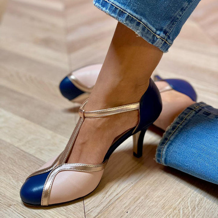 Alessia™ - Farverige og komfortable runde T-strop pumps