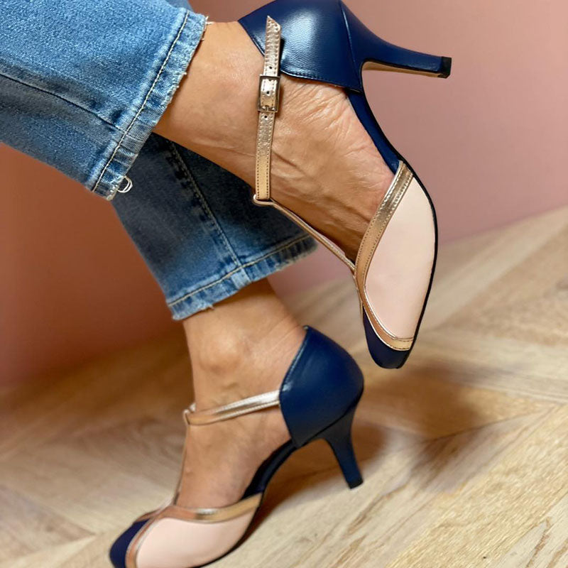 Alessia™ - Farverige og komfortable runde T-strop pumps