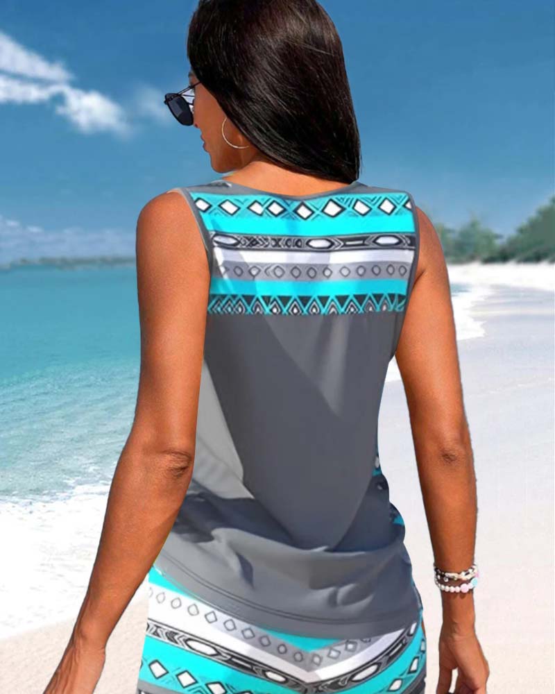 Sylvia - Tankini med geometrisk print