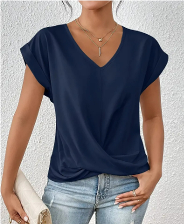 Celest™ - Koselig V-hals Casual T-shirt