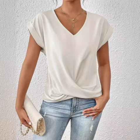 Celest™ - Koselig V-hals Casual T-shirt