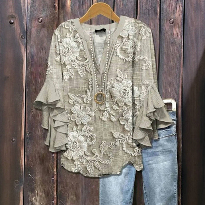 Jane™ – vintage blomstrede bluse