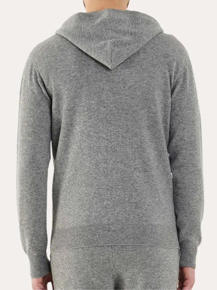 Cashmere Strikket Zip Vest - Lys Grå