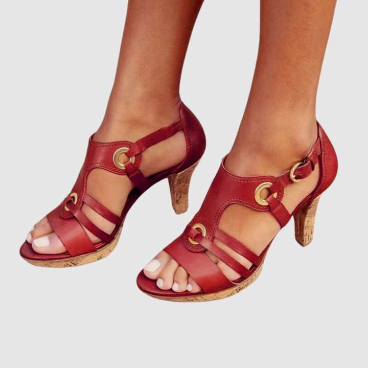 Cristiana™ | Sandaler med hæl i premium læder