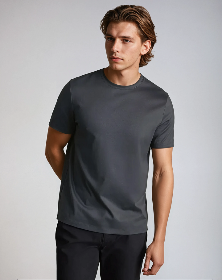 Signatur Supima T-shirt – Dyb Grå