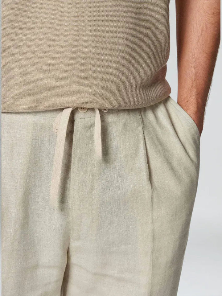 Sea Side Linned Bukser - Beige
