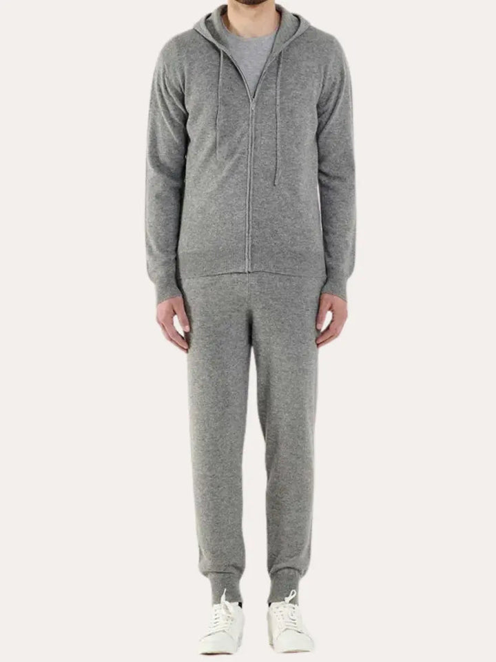 Cashmere Strikket Zip Vest - Lys Grå