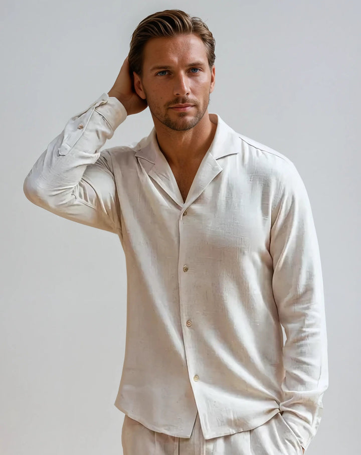 Linned Strand Skjorte - Beige