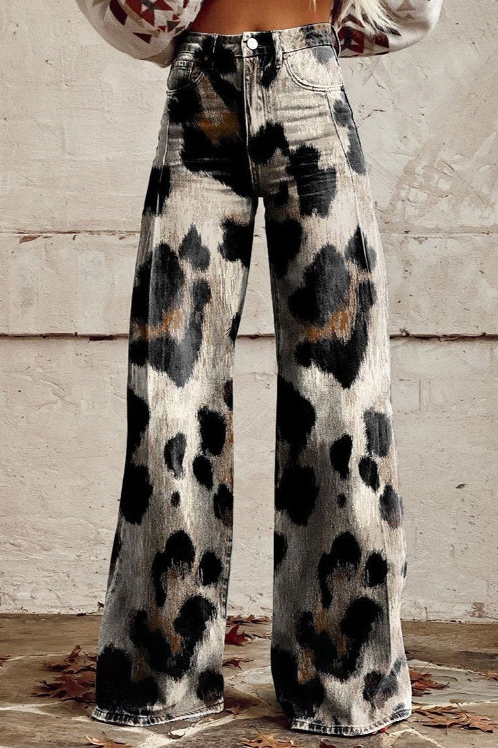 Sofie | Wilde Leopardprint Flared Bukser