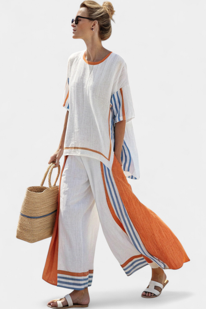 Svala™  | Let og luftig to-delt sæt med striber og oversized pasform