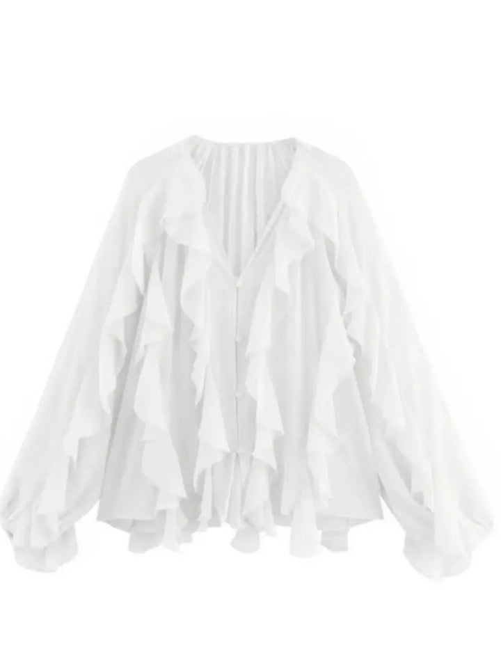 Jacklyn™ | Elegant V-Hals Tiered Bluse