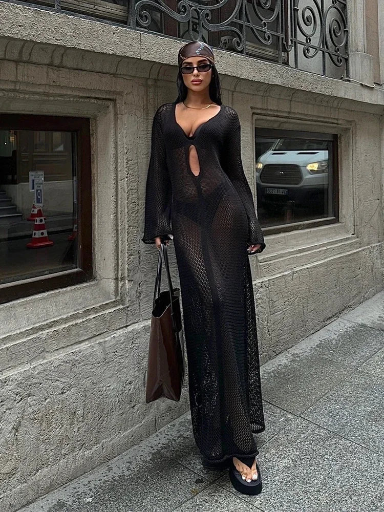 Elissa™ | Maxi Kjole med Udgavede Ærmer