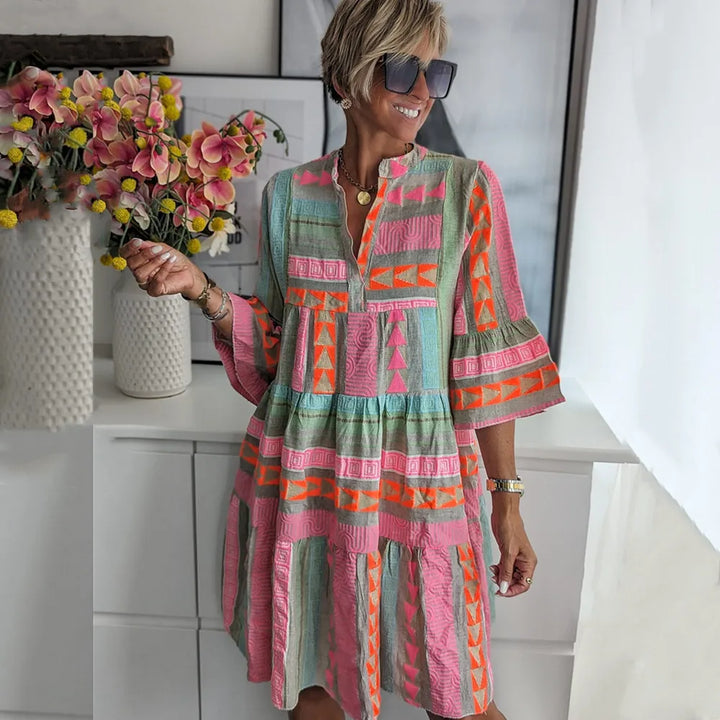 Clara – Boho-Trappe-Swingkjole