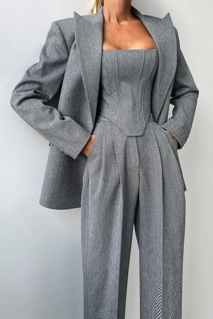 Grace™ | Tre-delt sæt med dobbeltknappet blazer