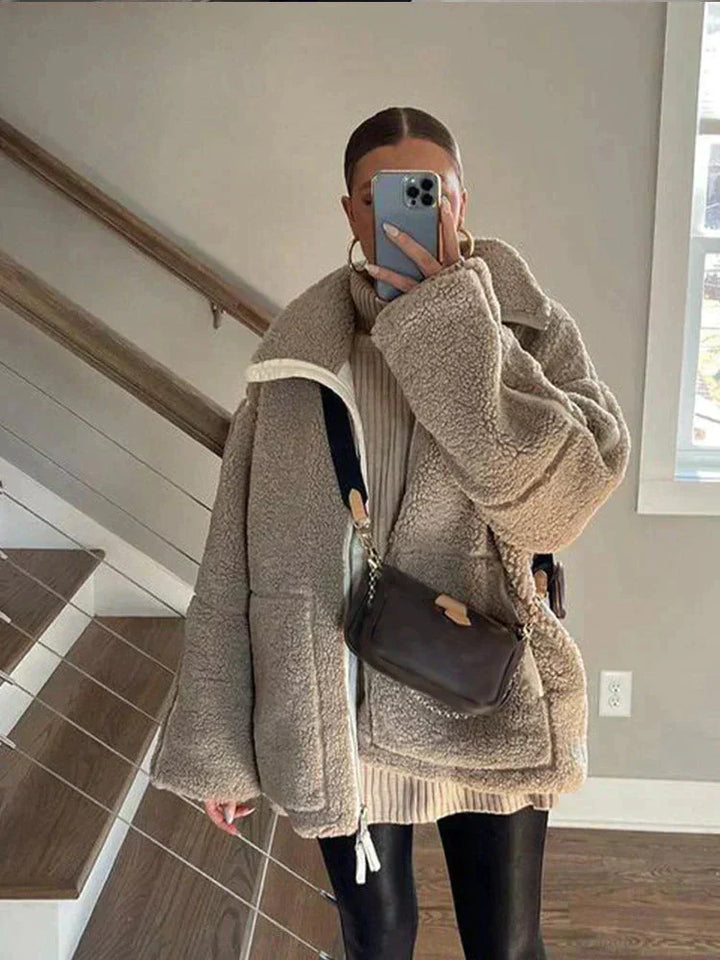 Teddy Oversized Fleecejakke