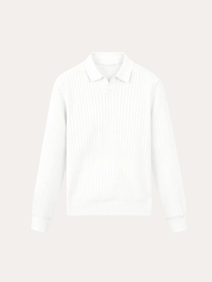 Stripet Polo Med Lange Ærmer