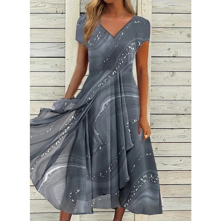 Naomi | V-hals Midi Kjole