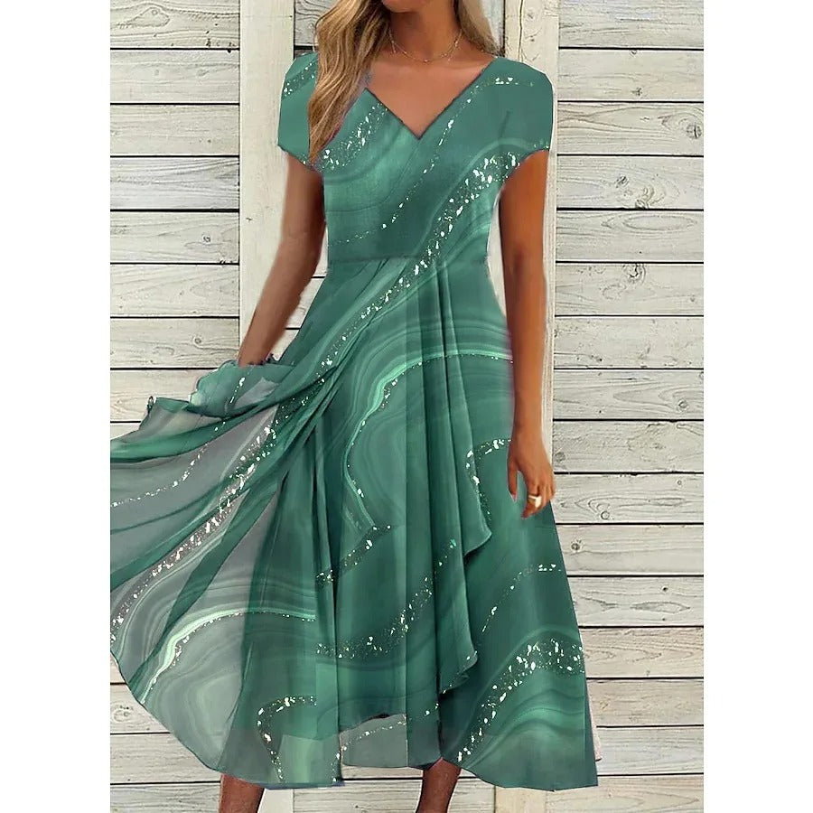 Naomi | V-hals Midi Kjole
