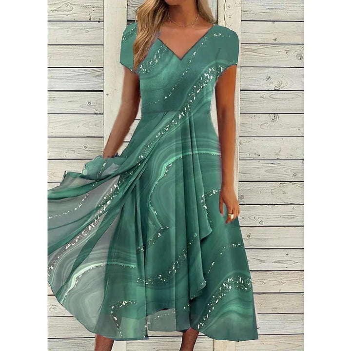 Naomi | V-hals Midi Kjole