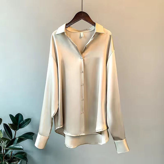 Olivia™ - Langærmet Luksus Satin Bluse