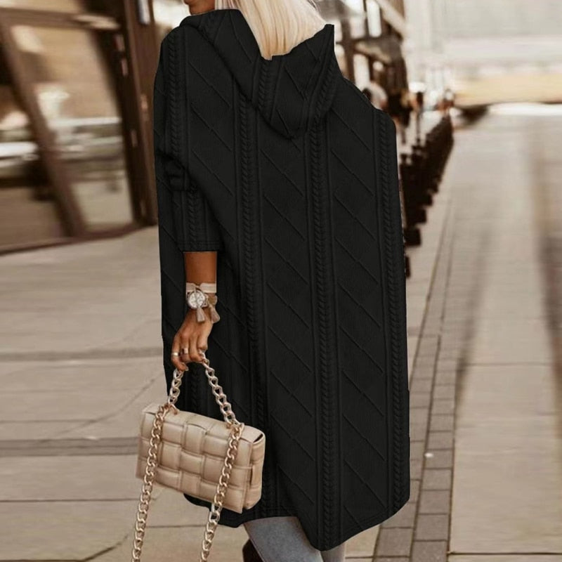 Jelone™ - Forlænget Længde Hættetrøje Cardigan